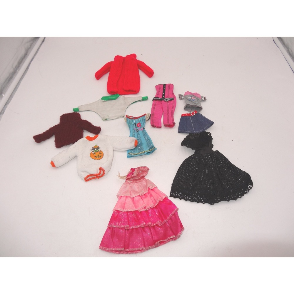 Vintage Barbie Doll Clothes Mixed Lot Dresses Sweaters Jumpsuit Skirt